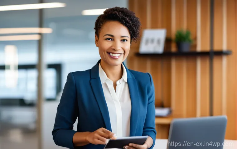 T자형 전문성 개발을 위한 피드백 요청 방법 - **Prompt 1: Embracing Feedback as a Gift**
    "A diverse female professional, aged 30-35, is seated...